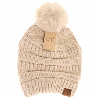 Super Soft Matching Fur Pom Beanie