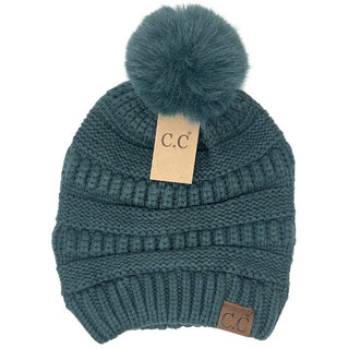 Super Soft Matching Fur Pom Beanie