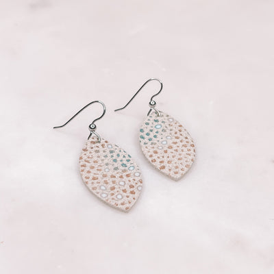 Print Leather Earrings - Small
