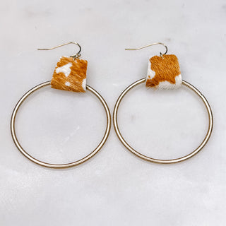 Cheetah Leather Hoop Earrings