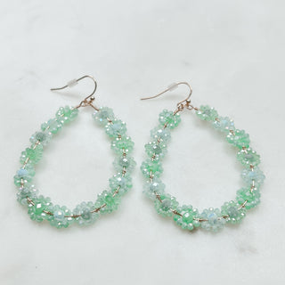 Beaded Flower Teardrop Earrings