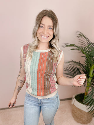 The Shimmer Striped Sweater Tee