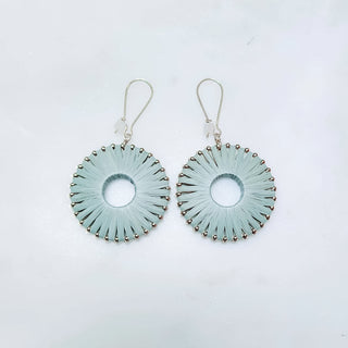 Raffia Wrapped Circle Earrings