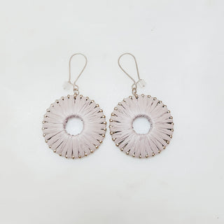 Raffia Wrapped Circle Earrings