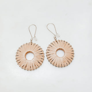 Raffia Wrapped Circle Earrings