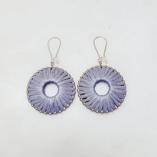 Raffia Wrapped Circle Earrings