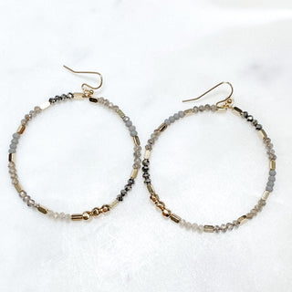 Glass Beaded Round Earrings