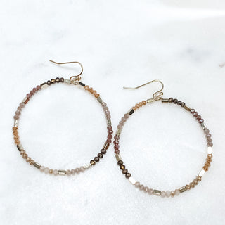 Glass Beaded Round Earrings