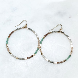 Glass Beaded Round Earrings