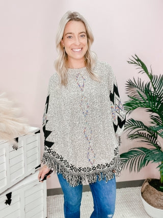 Cuddles In Cali Poncho Sweater