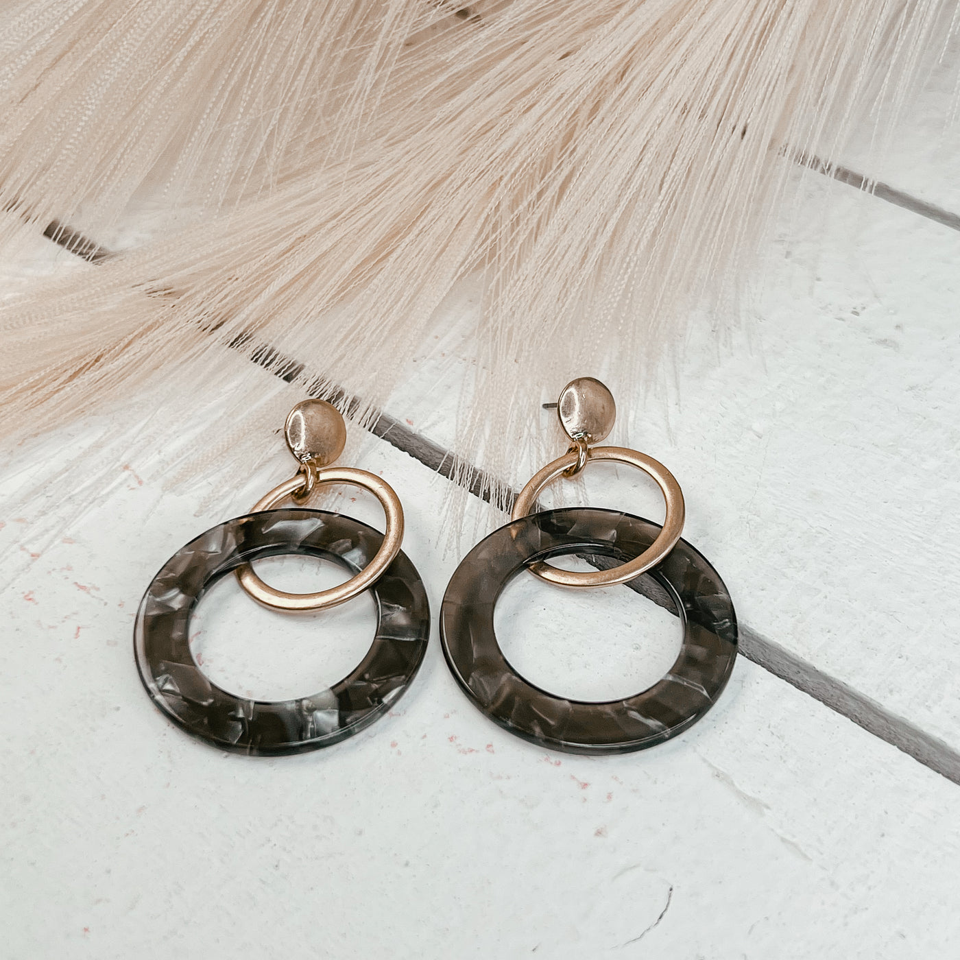 Acrylic Double Circle Earrings
