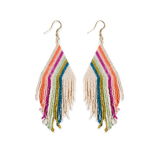 Haley Falling Lines Seed Bead Fringe Earring