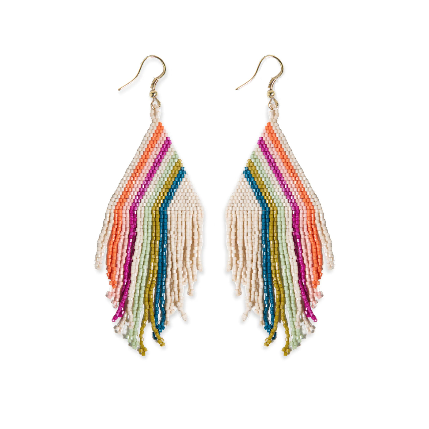 Haley Falling Lines Seed Bead Fringe Earring