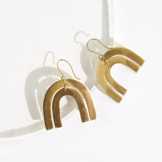 Brass Rainbow Dangle Earrings