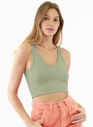 Reversible Herringbone Crop Tank