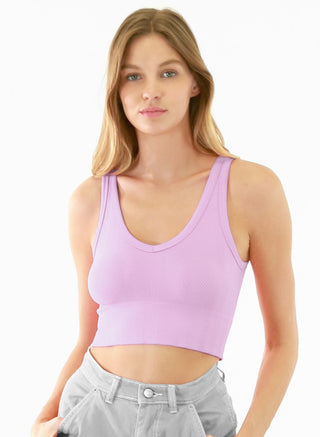 Reversible Herringbone Crop Tank