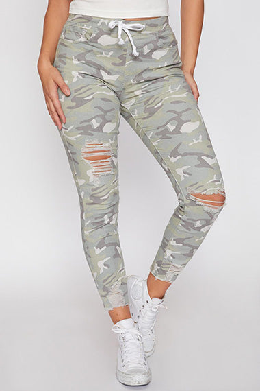 Camo Distressed Ankle Jogger