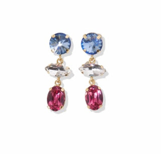 3 Tier Crystal Post Earrings