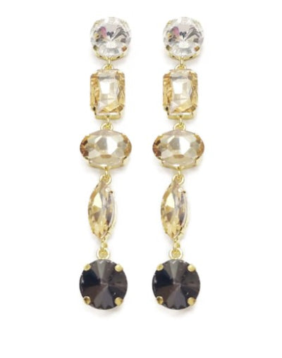 Ombre 6 Tier Crystal Post Earrings