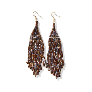 Iridescent Long Fringe Earring