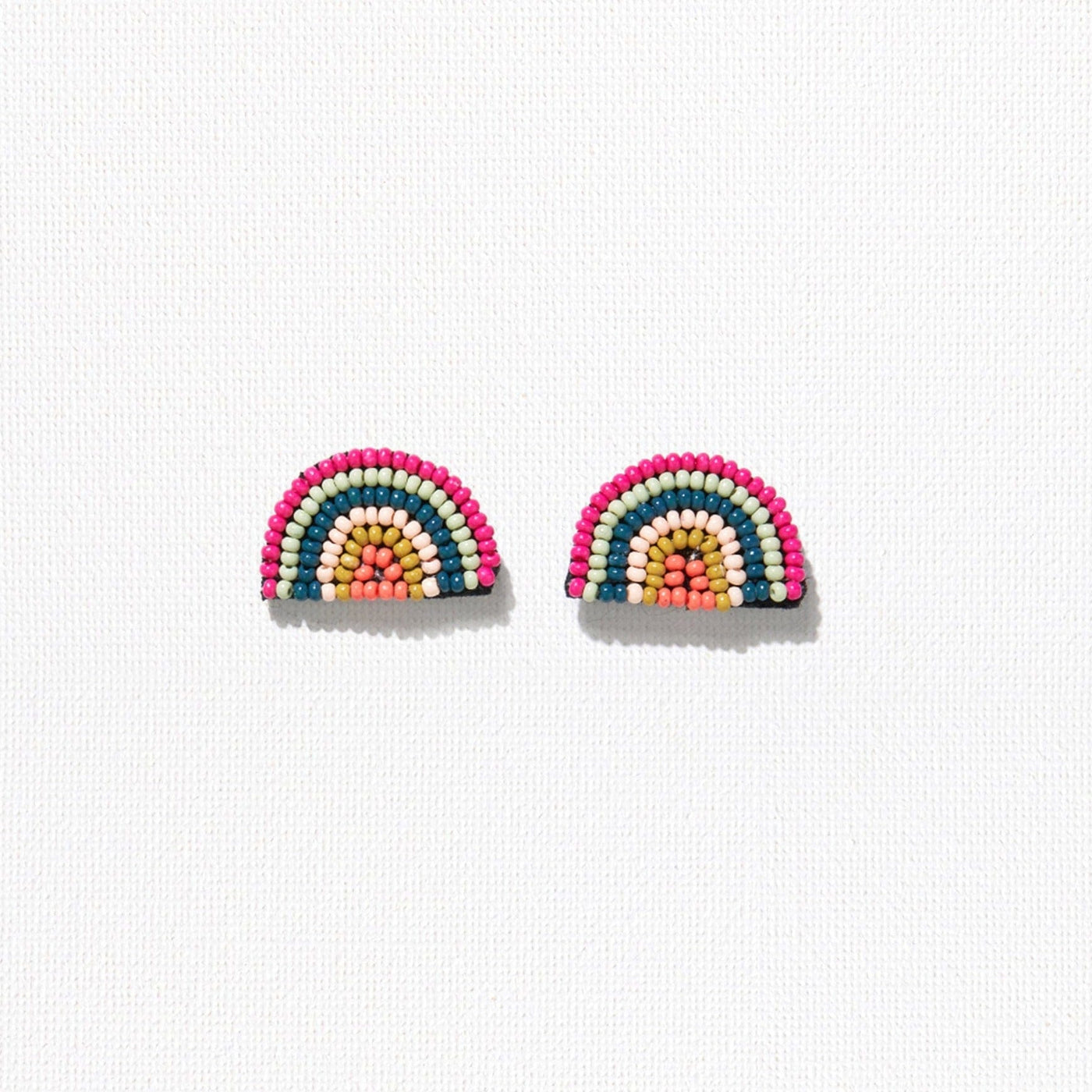 Rainbow Post Seed Bead Earrings