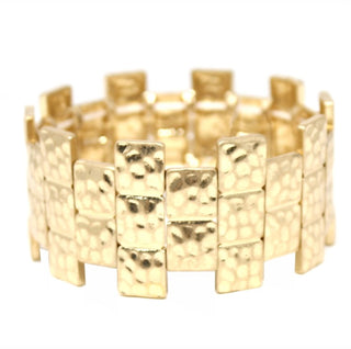 Worn Textured Square Stretch Bracelet