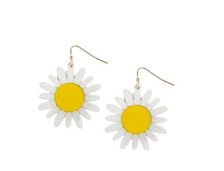 White Daisy Earrings