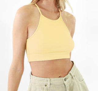 Ribbed Highneck Bra Top