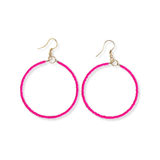 The Ruby Solid Beaded Hoop Earrings