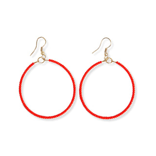 The Ruby Solid Beaded Hoop Earrings