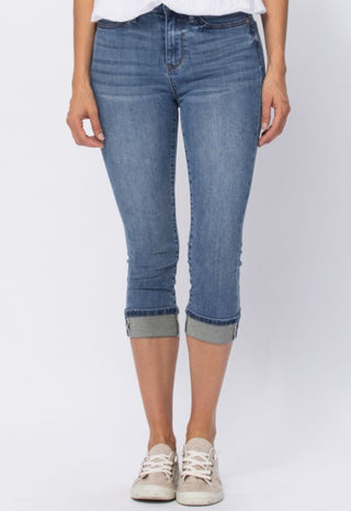 Judy Blue High Waist Cuffed Capri