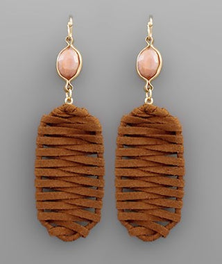 Suede Feel Wrapped Earrings