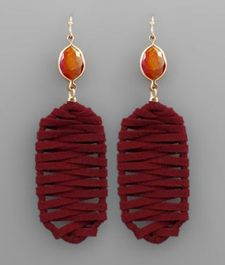 Suede Feel Wrapped Earrings