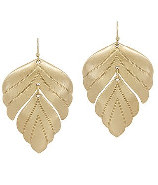 Double Leaf Dangle Earrings