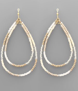 Beaded Double Teardrop Earrings