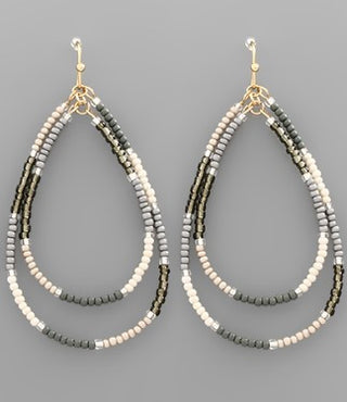 Beaded Double Teardrop Earrings