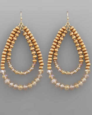 2-Layer Teardrop Bead Earrings