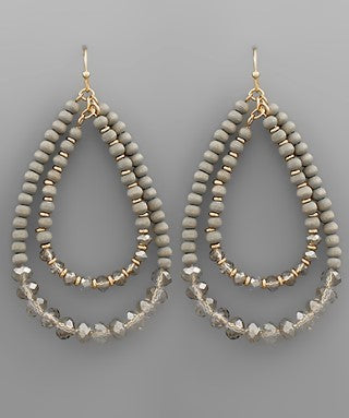 2-Layer Teardrop Bead Earrings