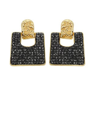 Pave & Metal Earrings