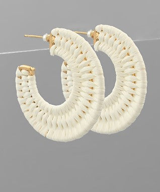 Raffia Flat Hoops