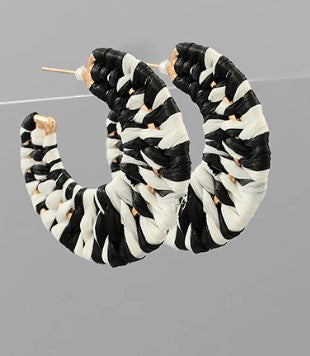 Raffia Flat Hoops