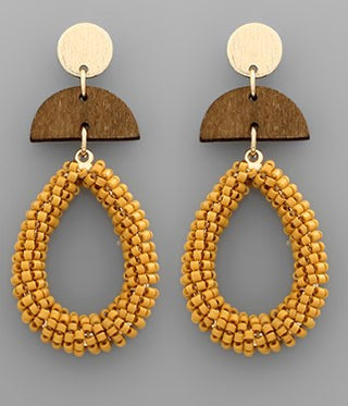 Teardrop Wedge Bead Earrings