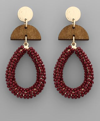 Teardrop Wedge Bead Earrings