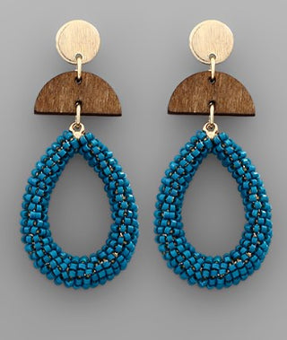 Teardrop Wedge Bead Earrings