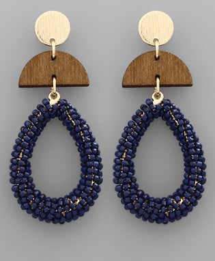 Teardrop Wedge Bead Earrings