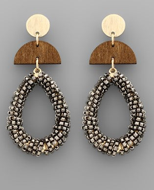 Teardrop Wedge Bead Earrings