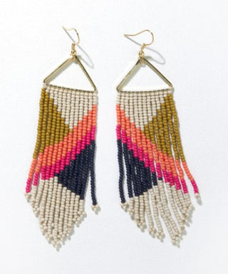 Triangle Seed Fringe Earrings