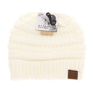 Fuzzy Lined Solid Classic Tail Beanie