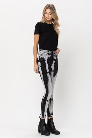 Vervet Black Tie Dye High Rise Crop Skinny