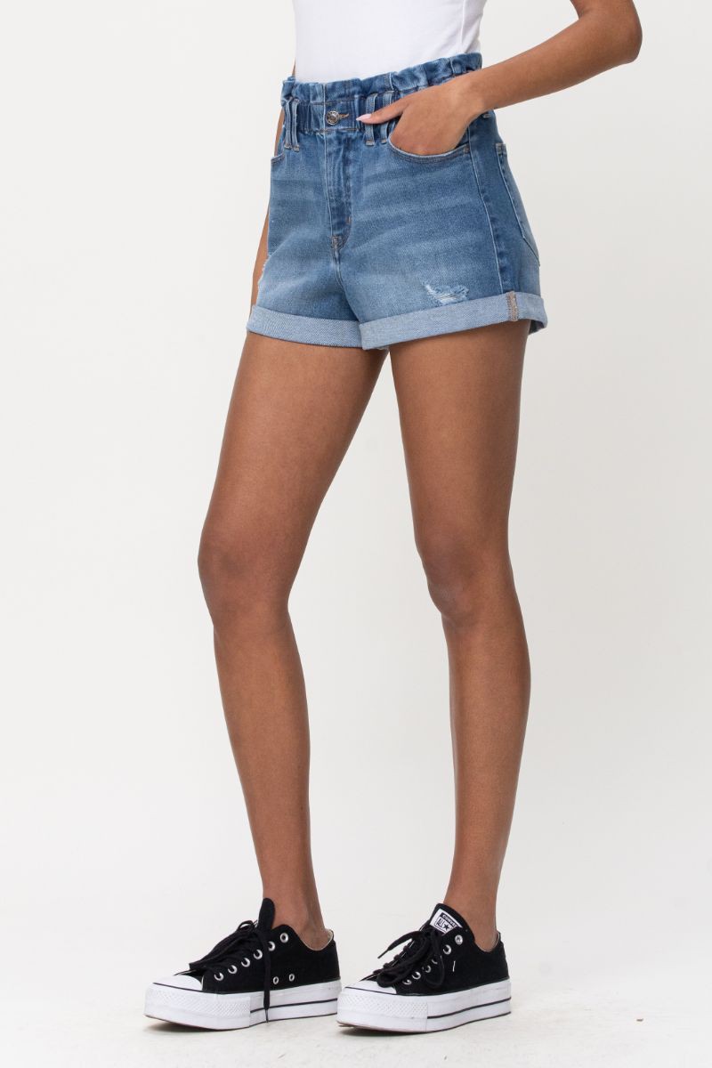 Cello High Rise Rolled Hem Shorts